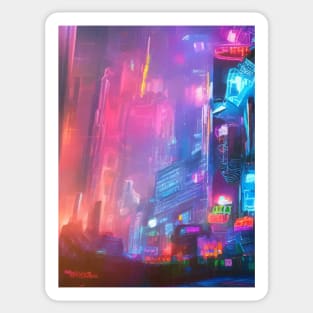 Japan Neon City Lights Sticker